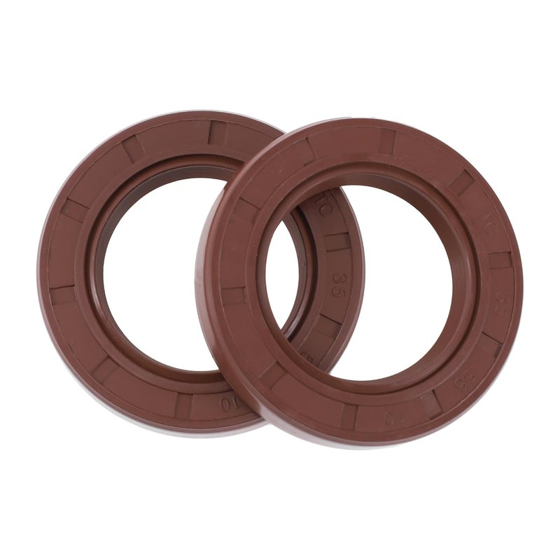 HEROFFIX Universal Oil Seal TC Seal Ring Rotary Shaft Seal 35x56x10mm High Pressure FKM Rubber Brown 2 Pcs - Image 1
